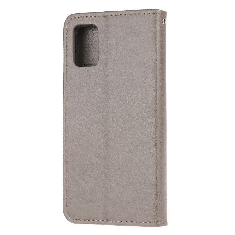 Flip Cover Læder Samsung Galaxy S10 Lite Sort Sommerfugle Og Tanga Blomster