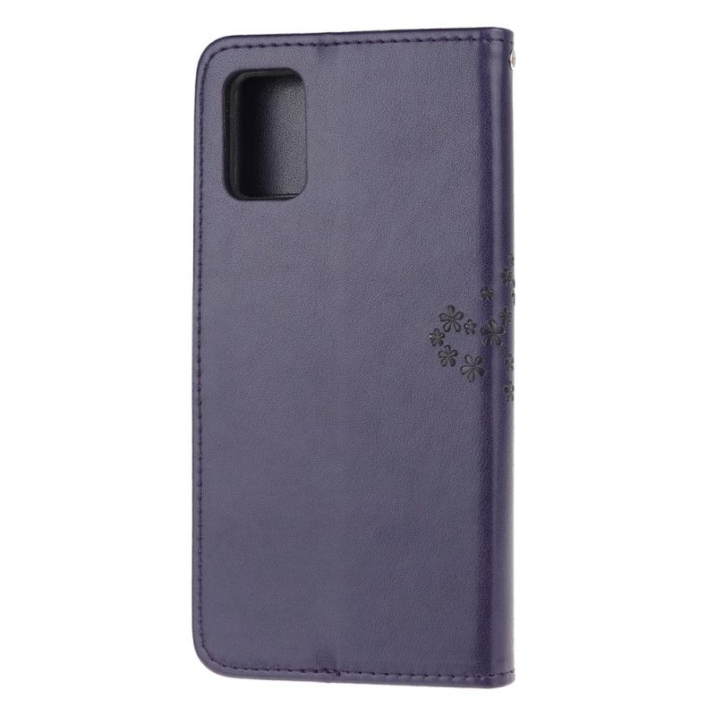 Flip Cover Læder Samsung Galaxy S10 Lite Sort Træ- Og Rem-Ugler