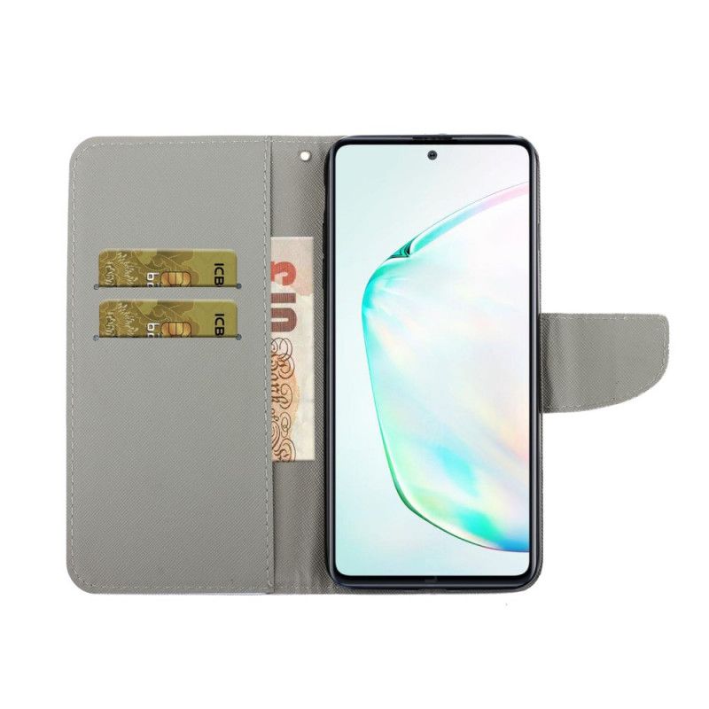 Flip Cover Samsung Galaxy S10 Lite Mobilcover Farverige Blomster Med En Rem