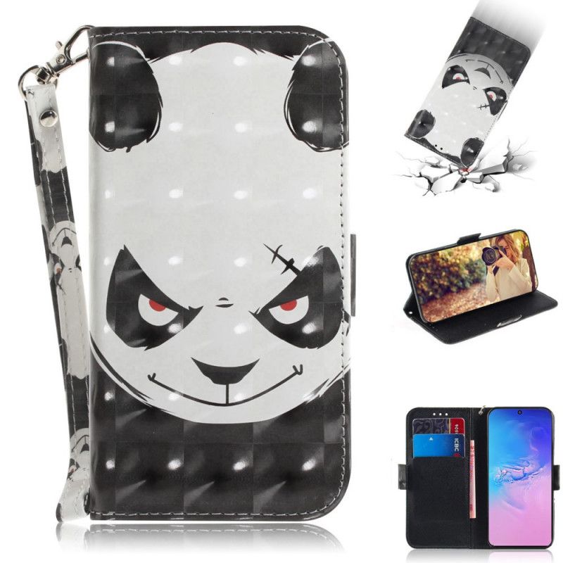 Flip Cover Samsung Galaxy S10 Lite Mobilcover Vred Panda Med Rem