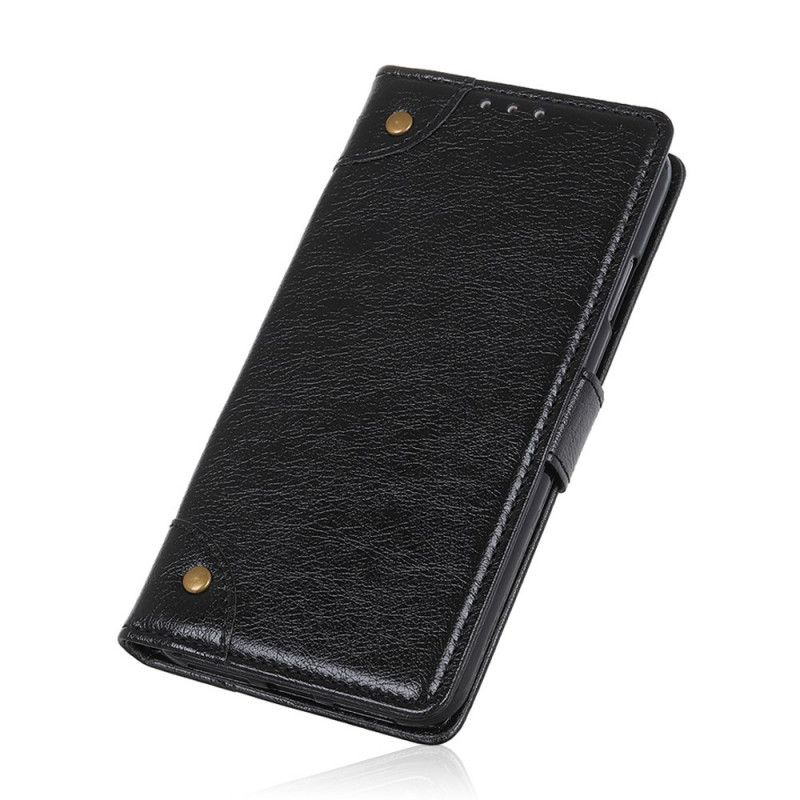 Flip Cover Samsung Galaxy S10 Lite Sort Nappalæder Vintage Nitter