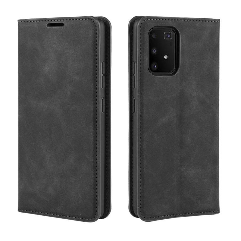 Læder Cover for Samsung Galaxy S10 Lite Sort Blød Lædereffekt