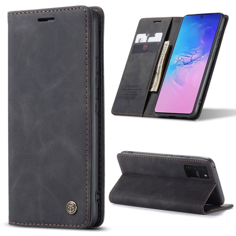 Læder Cover for Samsung Galaxy S10 Lite Sort Imiteret Læderetui