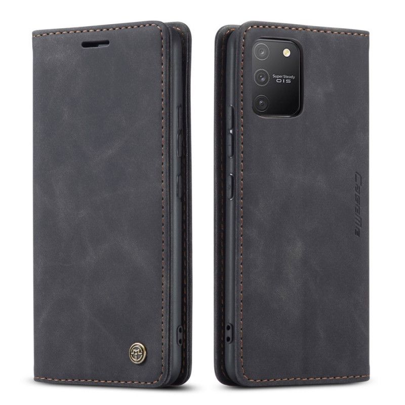 Læder Cover for Samsung Galaxy S10 Lite Sort Imiteret Læderetui