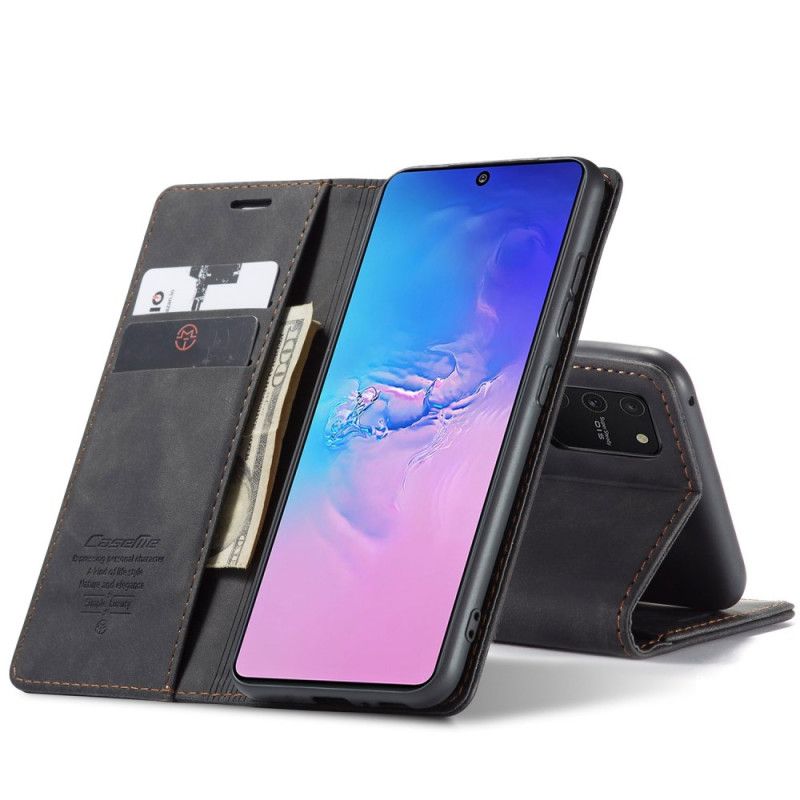 Læder Cover for Samsung Galaxy S10 Lite Sort Imiteret Læderetui