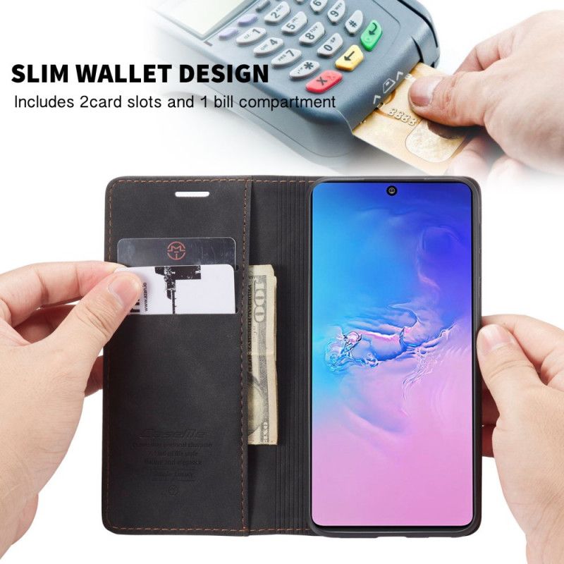 Læder Cover for Samsung Galaxy S10 Lite Sort Imiteret Læderetui