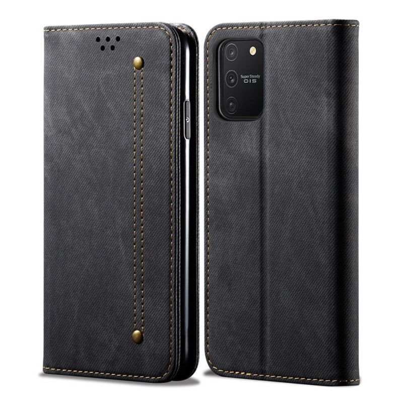 Læder Cover Samsung Galaxy S10 Lite Sort Jeansstof