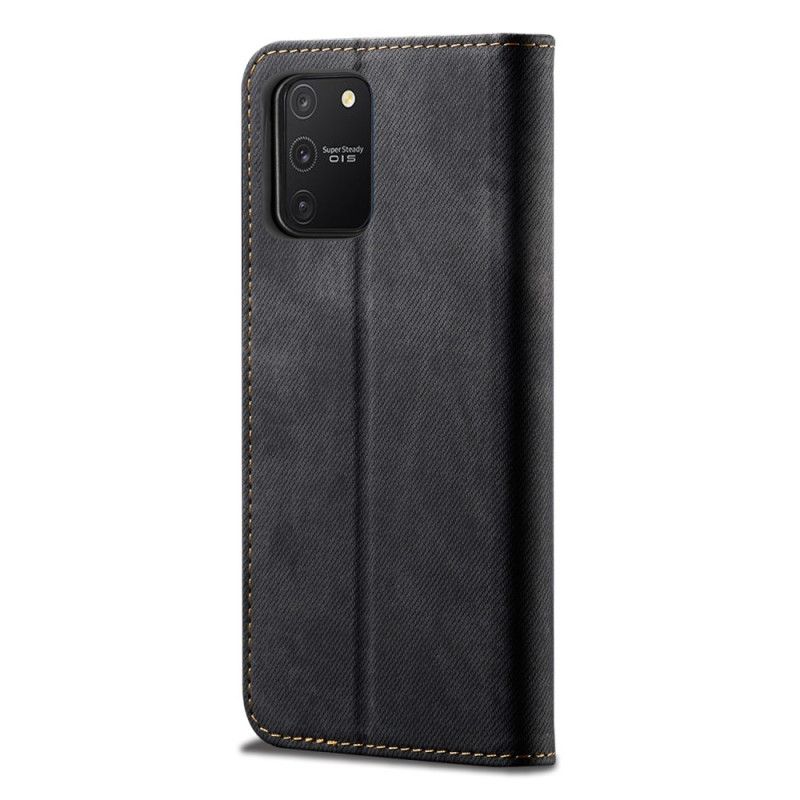 Læder Cover Samsung Galaxy S10 Lite Sort Jeansstof