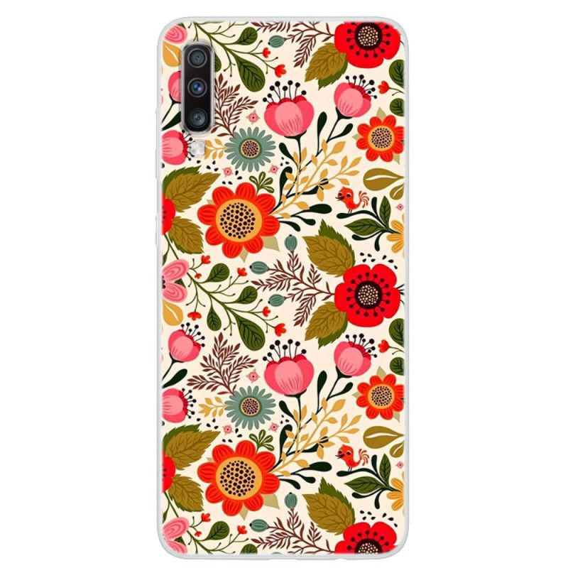 Cover for Samsung Galaxy A70 Blomstertæppe