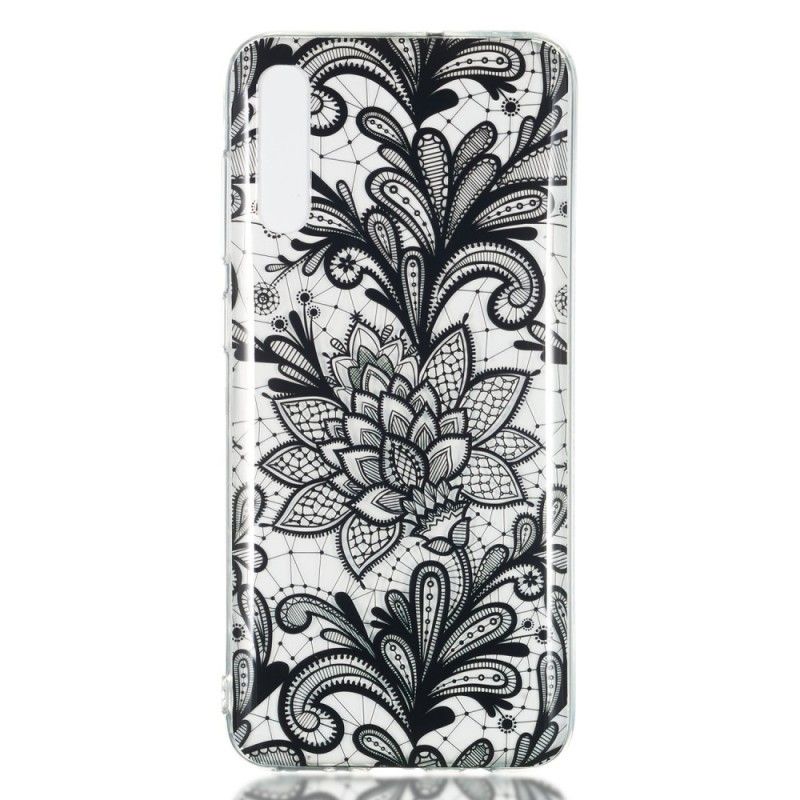 Cover for Samsung Galaxy A70 Broderet Blomst