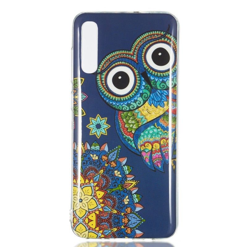 Cover for Samsung Galaxy A70 Fluorescerende Mandala Ugle