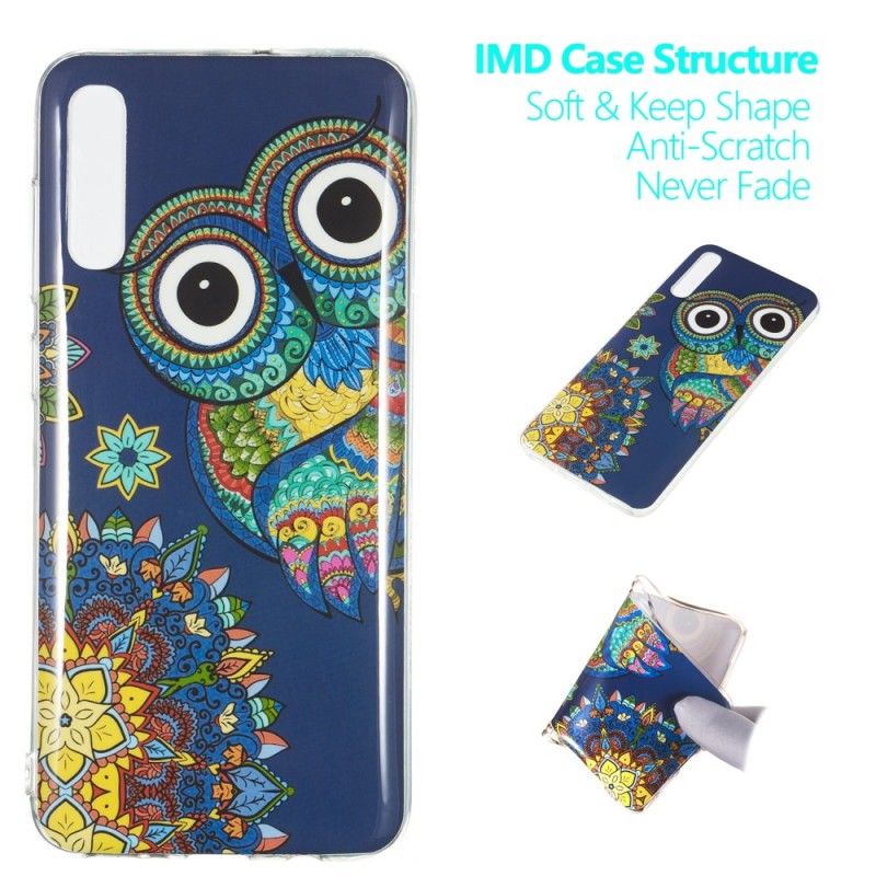 Cover for Samsung Galaxy A70 Fluorescerende Mandala Ugle