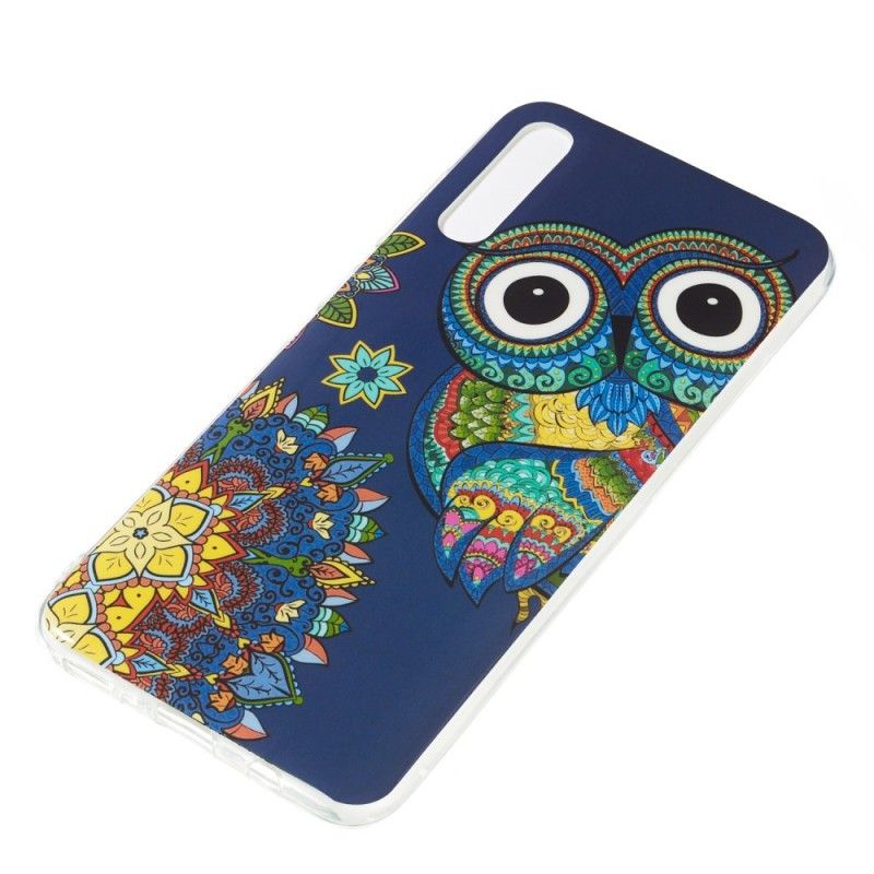 Cover for Samsung Galaxy A70 Fluorescerende Mandala Ugle