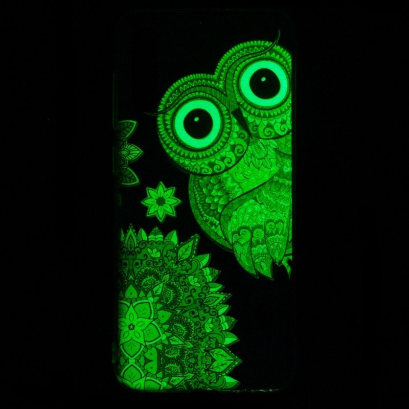 Cover for Samsung Galaxy A70 Fluorescerende Mandala Ugle