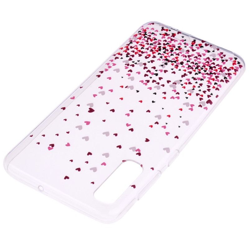 Cover for Samsung Galaxy A70 Gennemsigtige Flere Røde Hjerter