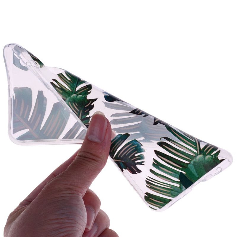 Cover for Samsung Galaxy A70 Gennemsigtige Grønne Blade