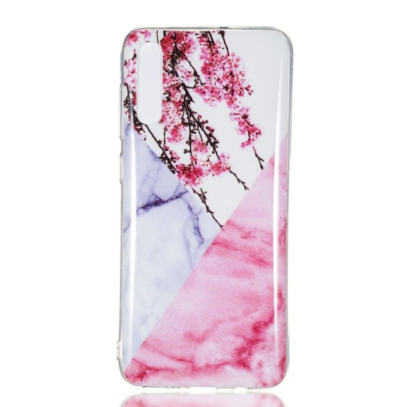 Cover for Samsung Galaxy A70 Marmoreret Blomme