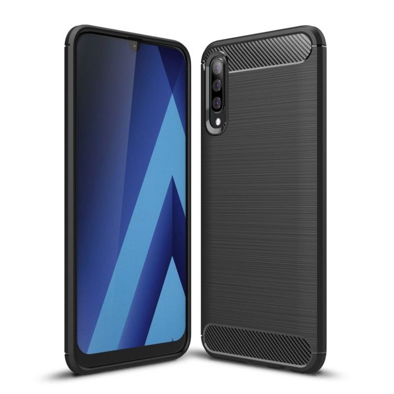 Cover for Samsung Galaxy A70 Sort Børstet Kulfiber