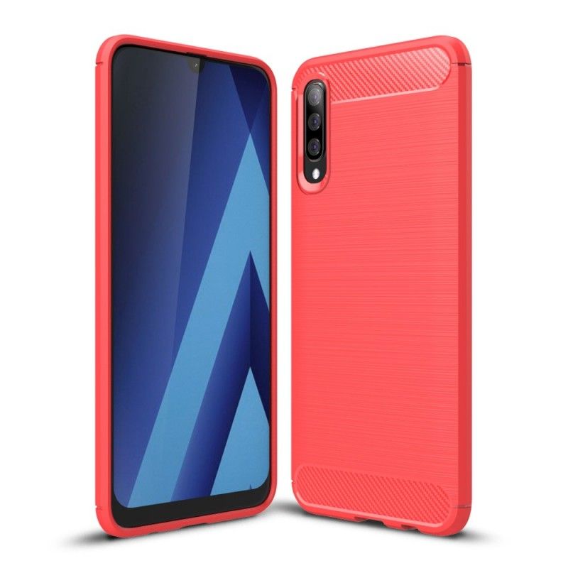 Cover for Samsung Galaxy A70 Sort Børstet Kulfiber