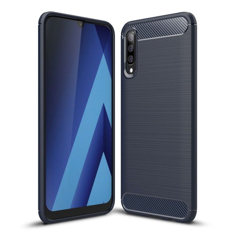 Cover for Samsung Galaxy A70 Sort Børstet Kulfiber