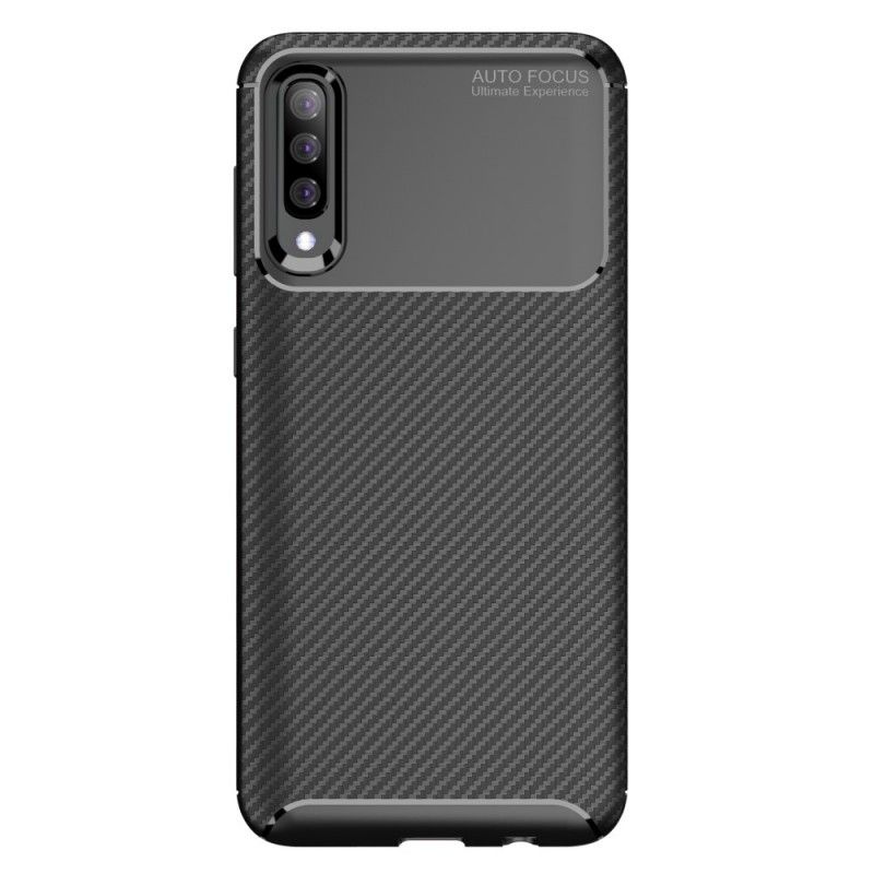 Cover for Samsung Galaxy A70 Sort Fleksibel Kulfibertekstur