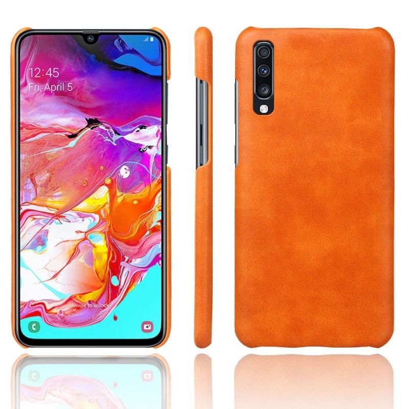 Cover Samsung Galaxy A70 Brun Præstationslychee-Lædereffekt Beskyttelse