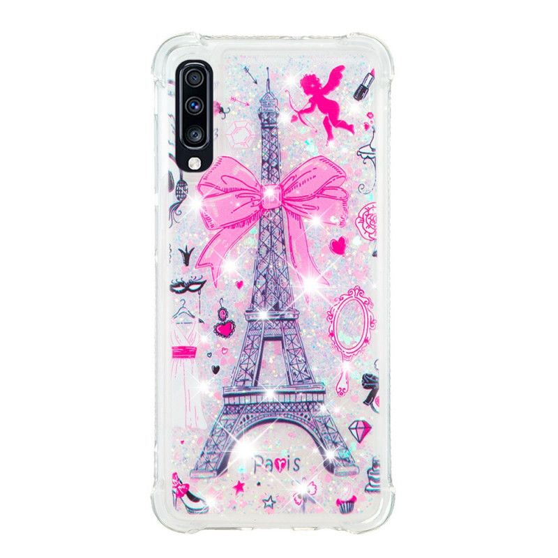 Cover Samsung Galaxy A70 Eiffeltårnet Glitter