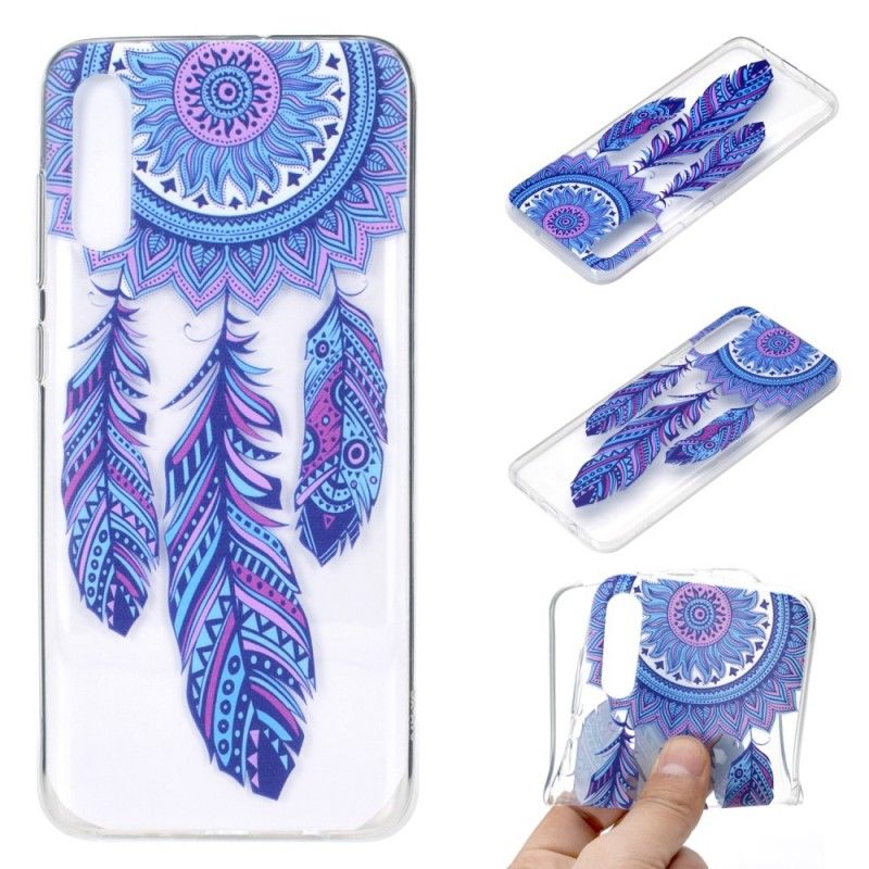 Cover Samsung Galaxy A70 Gennemsigtig Fangst Drømmer Blå Fjer