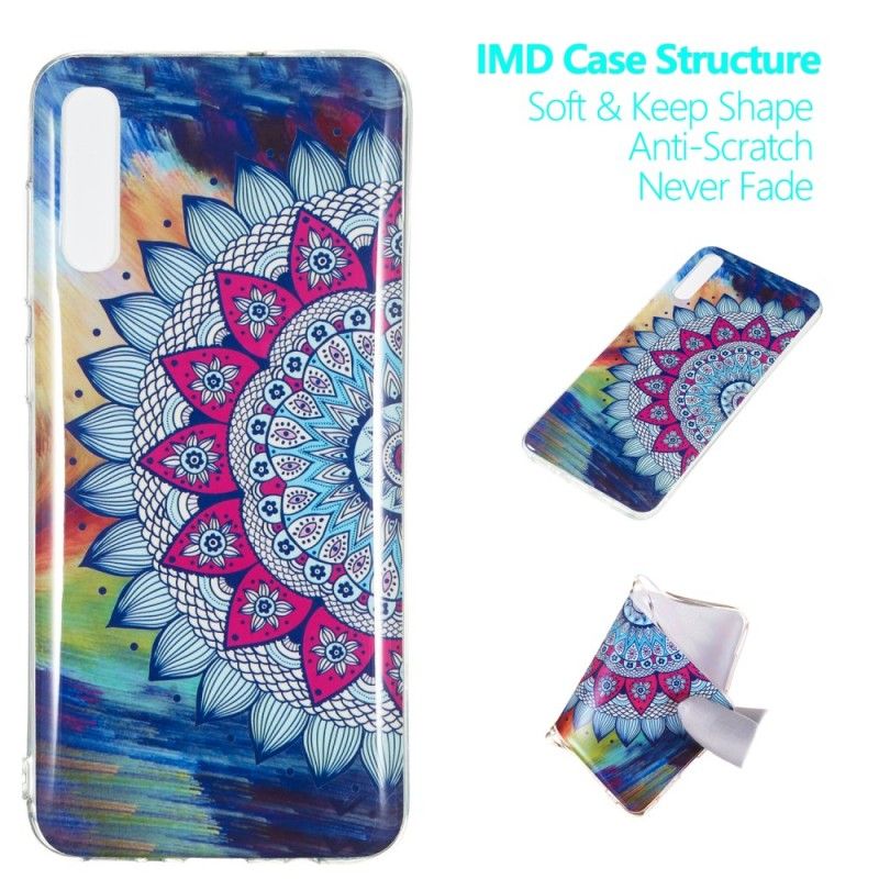 Cover Samsung Galaxy A70 Mobilcover Fluorescerende Mandala