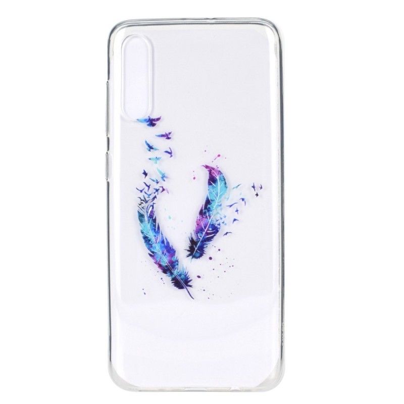 Cover Samsung Galaxy A70 Mobilcover Gennemsigtige Fjer