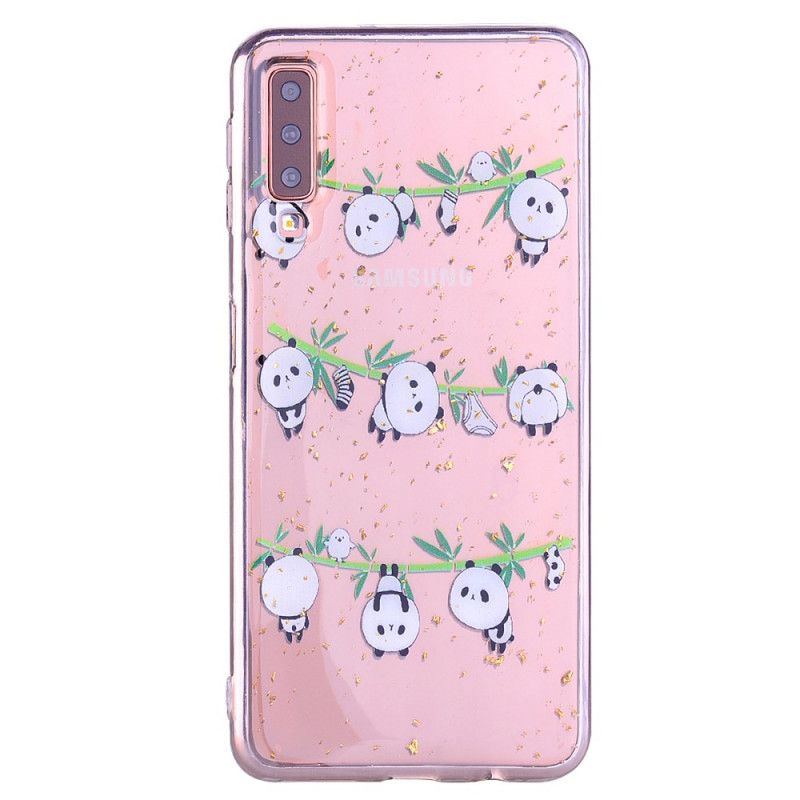 Cover Samsung Galaxy A70 Sjove Og Glitrende Pandaer Original