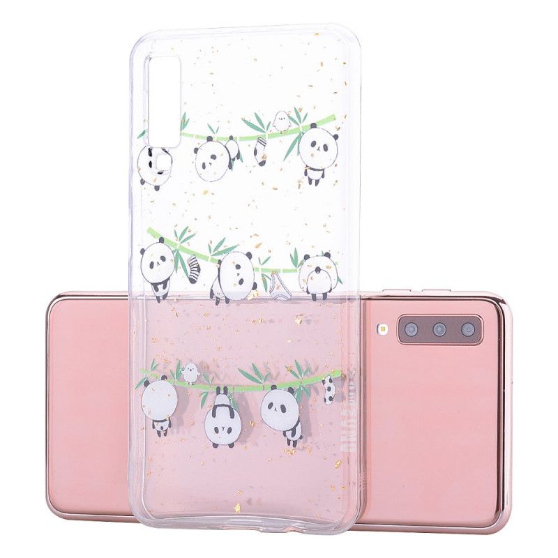 Cover Samsung Galaxy A70 Sjove Og Glitrende Pandaer Original