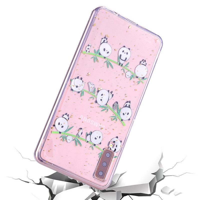 Cover Samsung Galaxy A70 Sjove Og Glitrende Pandaer Original