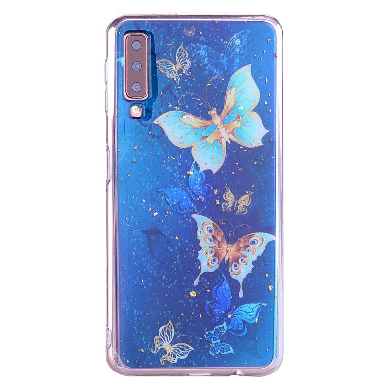 Cover Samsung Galaxy A70 Sommerfugle Og Glitter Original