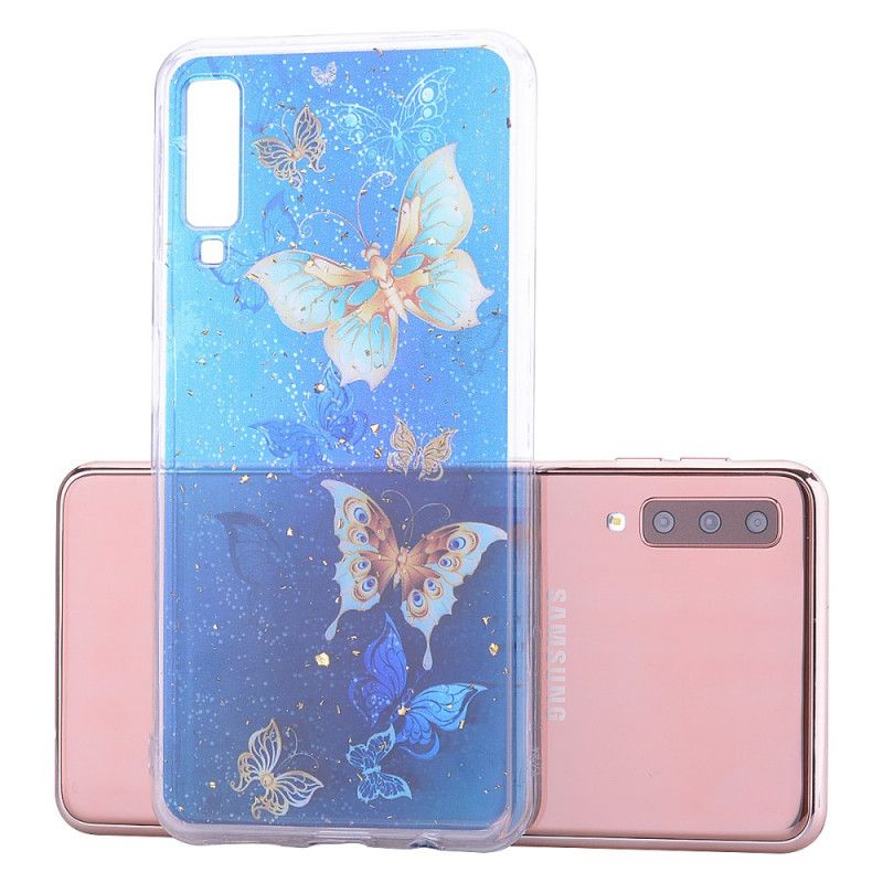 Cover Samsung Galaxy A70 Sommerfugle Og Glitter Original