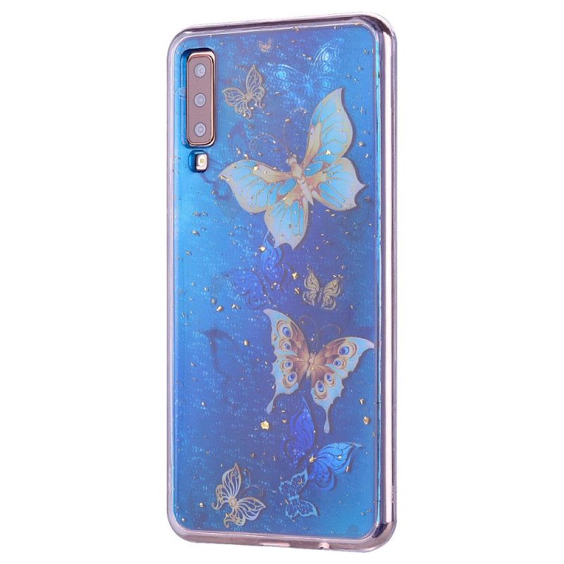 Cover Samsung Galaxy A70 Sommerfugle Og Glitter Original