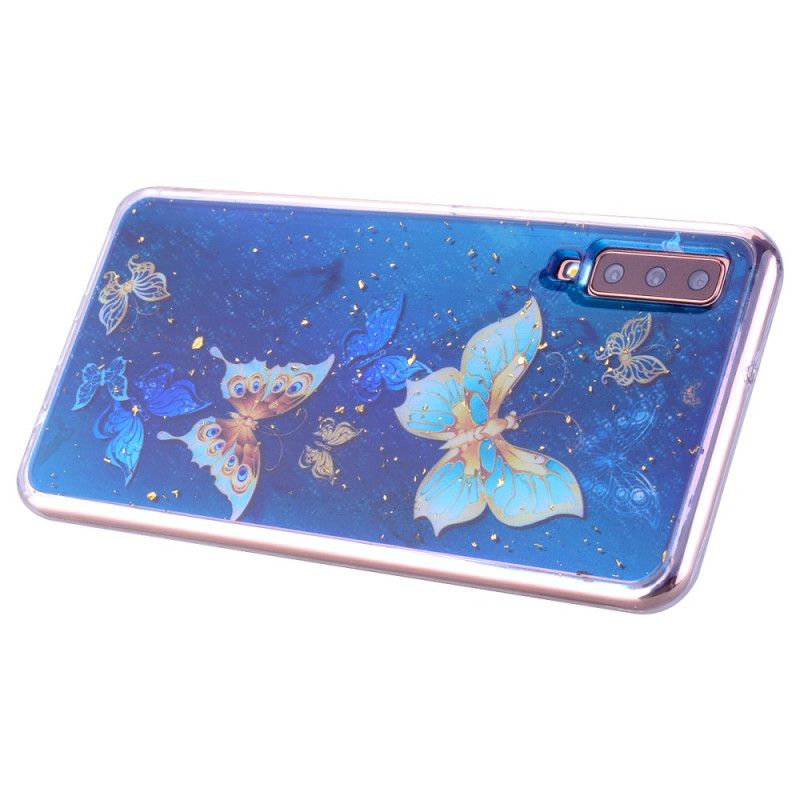 Cover Samsung Galaxy A70 Sommerfugle Og Glitter Original