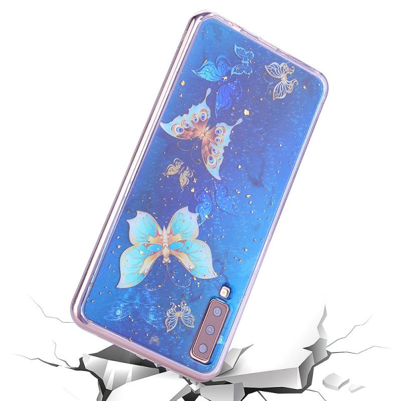 Cover Samsung Galaxy A70 Sommerfugle Og Glitter Original