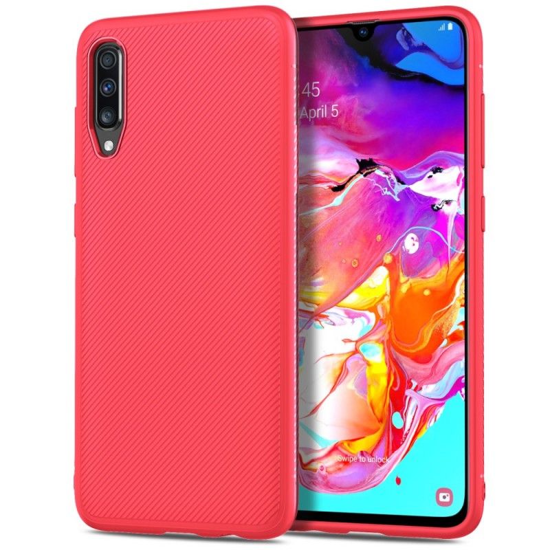 Cover Samsung Galaxy A70 Sort Kulfiber Twill