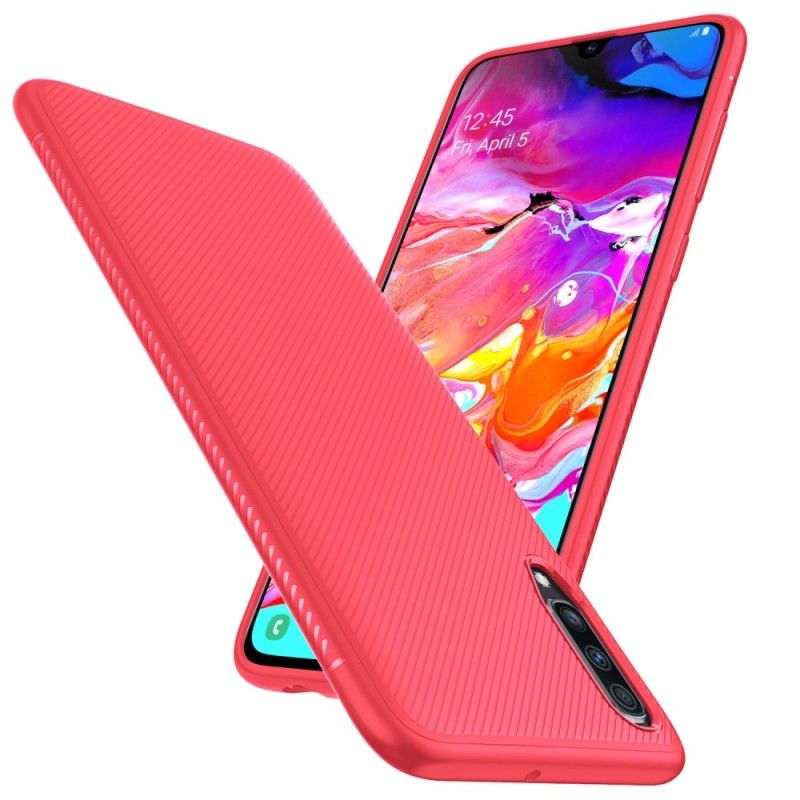 Cover Samsung Galaxy A70 Sort Kulfiber Twill