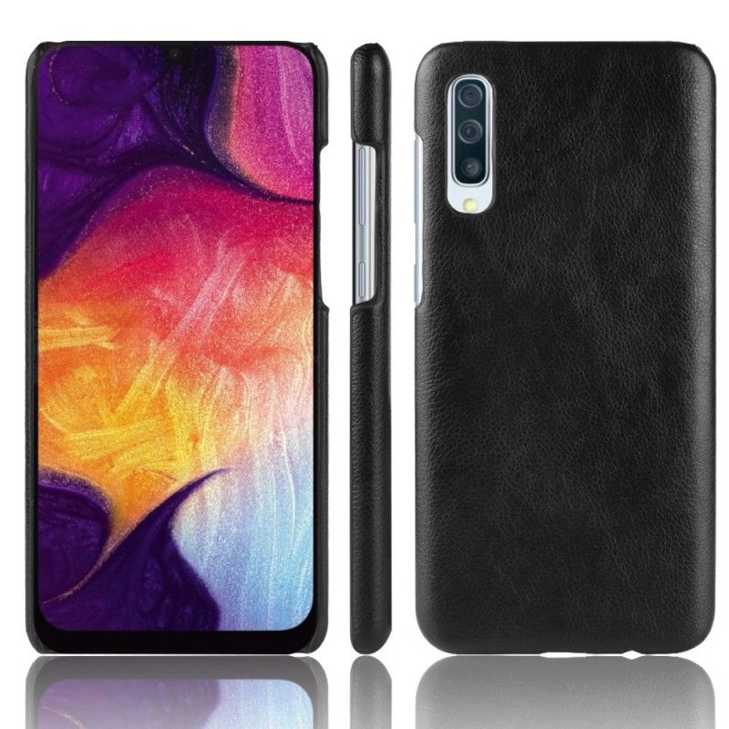 Cover Samsung Galaxy A70 Sort Lychee-Lædereffekt