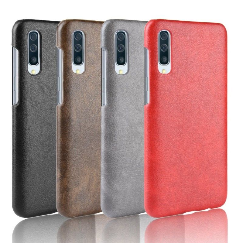 Cover Samsung Galaxy A70 Sort Lychee-Lædereffekt