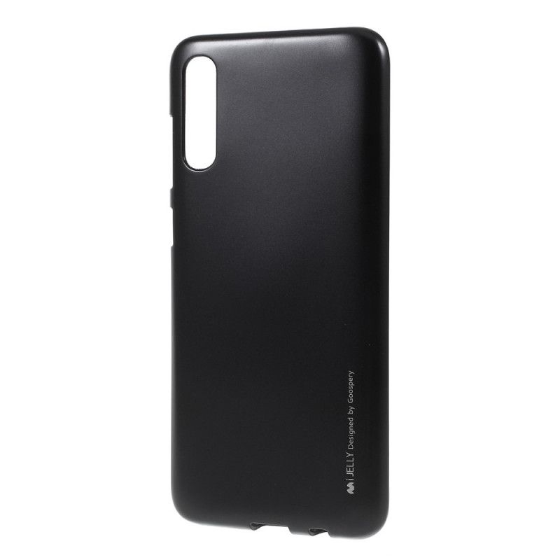 Cover Samsung Galaxy A70 Sort Metaleffekt I Gelé Kviksølvstik Original