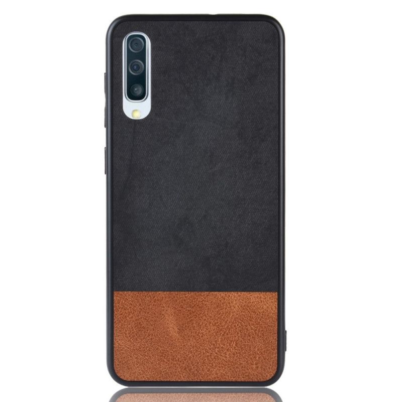 Cover Samsung Galaxy A70 Sort Tofarvet Imiteret Læder