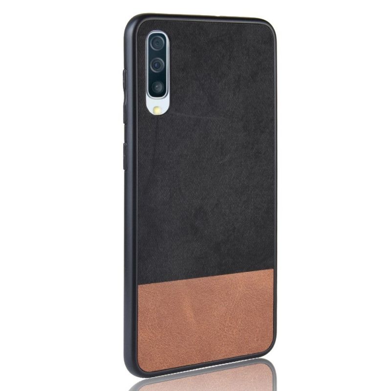 Cover Samsung Galaxy A70 Sort Tofarvet Imiteret Læder