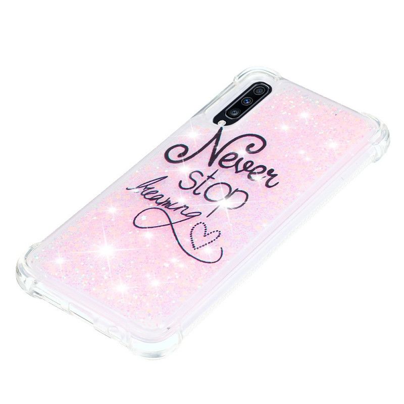 Cover Samsung Galaxy A70 Stop Aldrig Med At Drømme Om Glitter