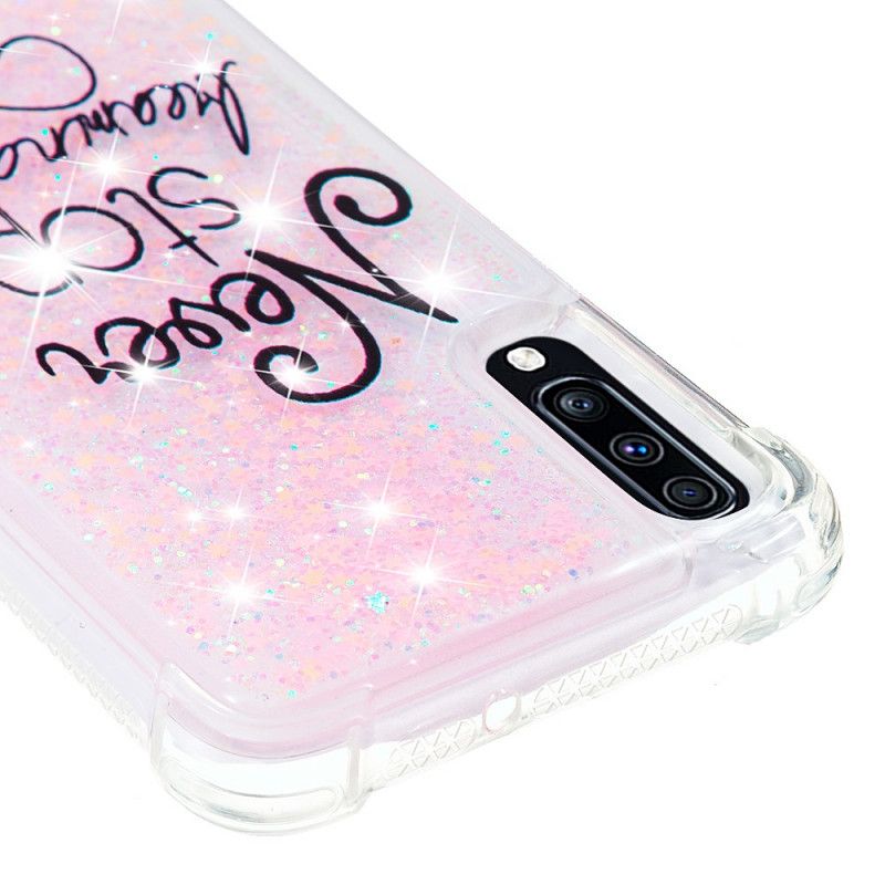 Cover Samsung Galaxy A70 Stop Aldrig Med At Drømme Om Glitter