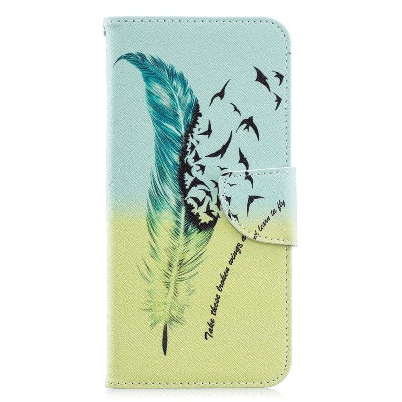 Flip Cover Læder for Samsung Galaxy A70 Lær At Flyve