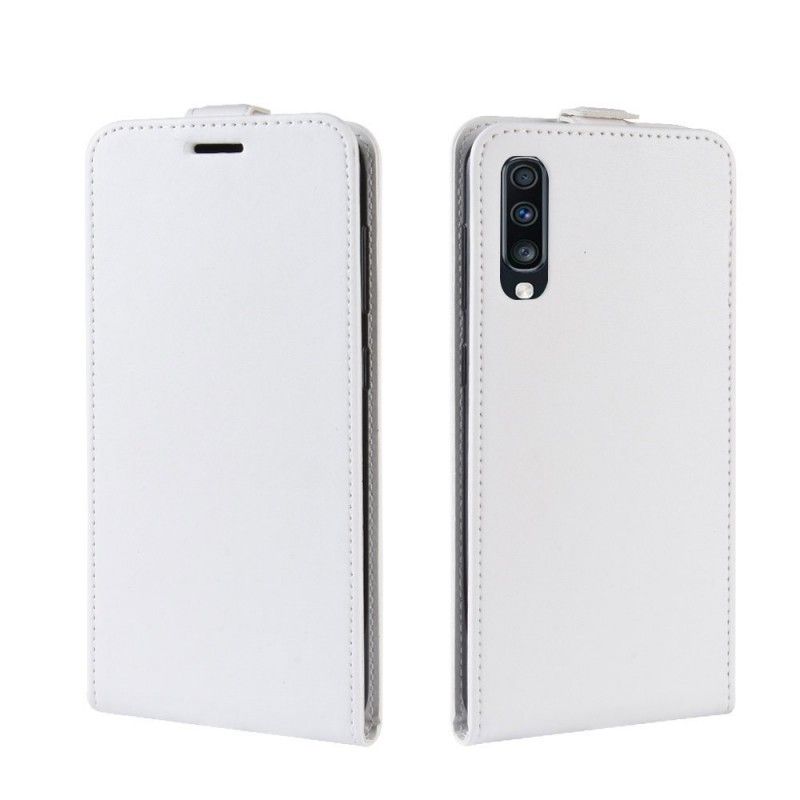 Flip Cover Læder for Samsung Galaxy A70 Sort Foldning Af Lædereffekt