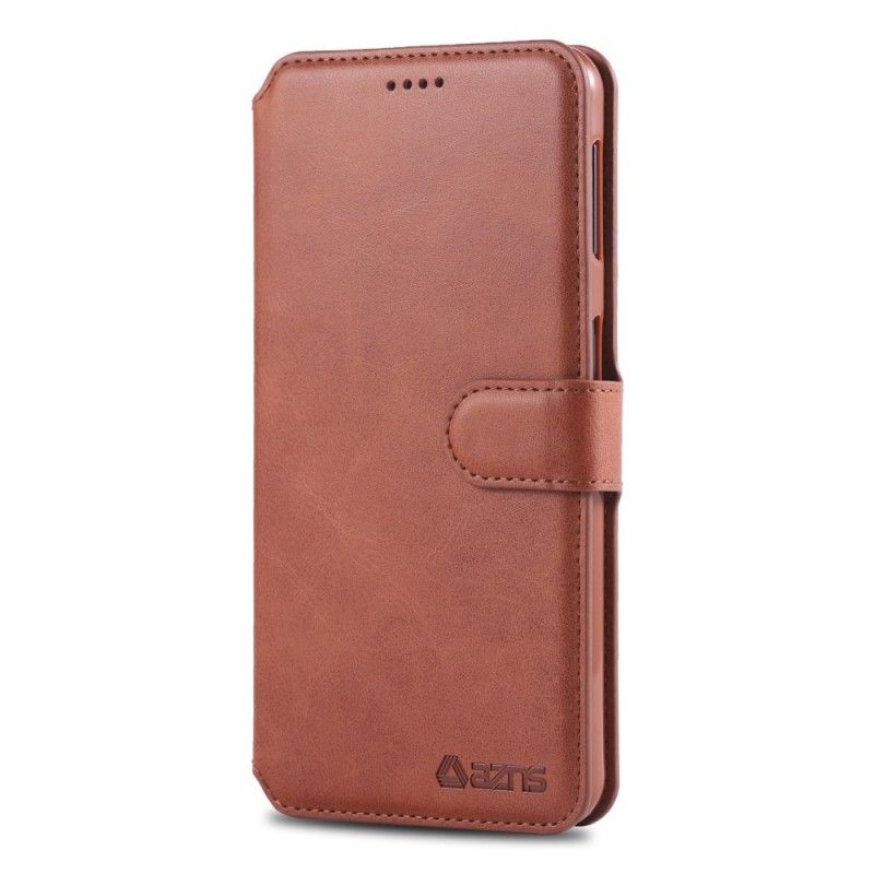 Flip Cover Læder for Samsung Galaxy A70 Sort Retro Azns